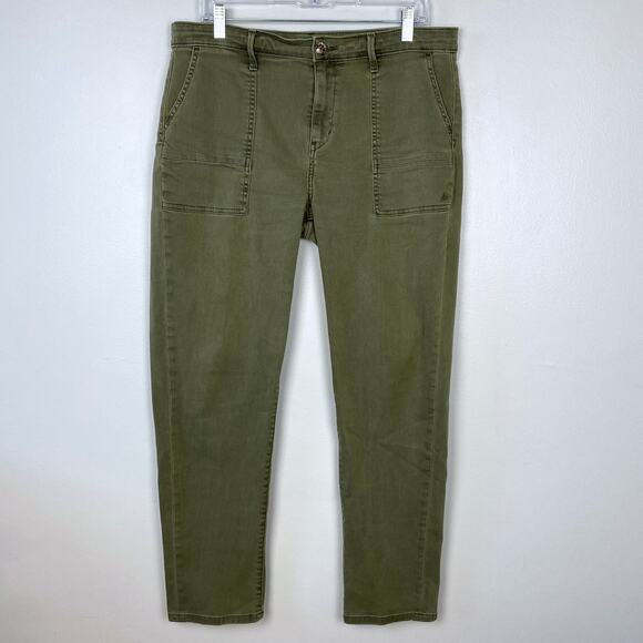 Sam Edelman The Cargo Ankle Pants Utility Crop Pant Moss Green Straight Size 31 - Picture 2 of 11